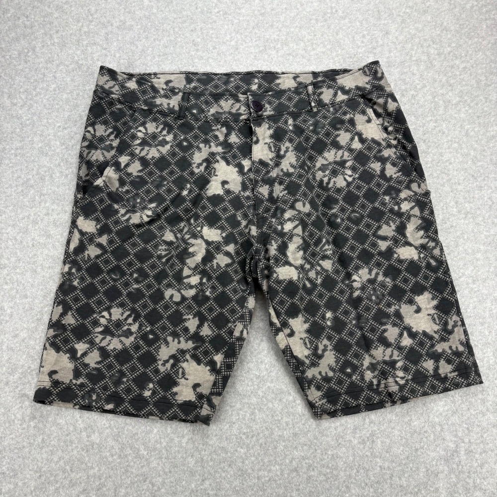Blue Gear Performance Shorts Mens 36 Black Gray‎ Geometric Lightweight Quick Dry
